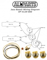 EP-4129-000 - Cablaggio completo per basso elettrico tipo Jazz Bass